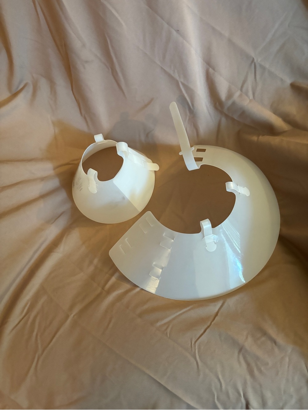 Plastic Pet Recovery Cone Collar - White 10cm